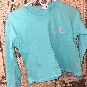 Light teal Simply southern cropped long sleeve
